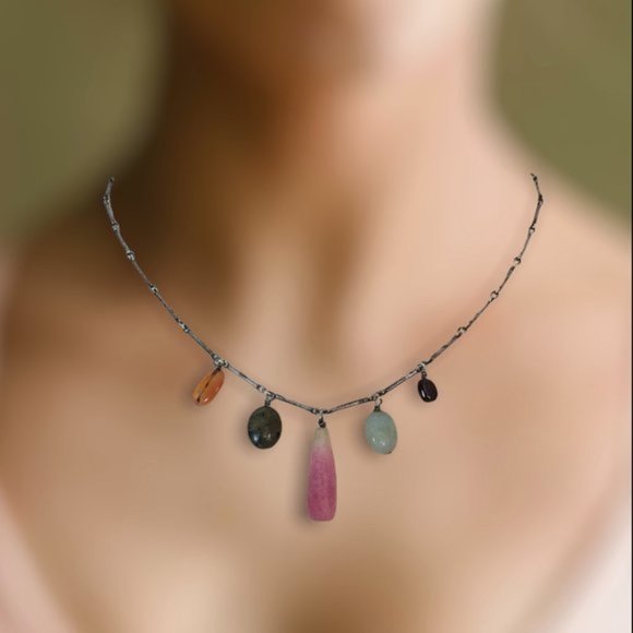 Peyote Bird Sterling & Semi-Precious Stones Necklace - Picture 2 of 11